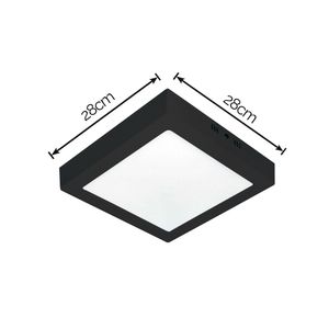 Painel LED de Sobrepor Quadrado 24W Luz Amarela 3000K Preto Bivolt - 903080578 - Avant