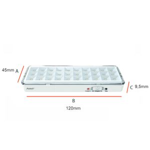 Luminária de Emergência Barra 1W Luz Branca 6000K Bivolt - 354241375 - Avant