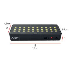 Luminária de Emergência Barra 1W Luz Branca 6000K Bivolt - 354251374 - Avant