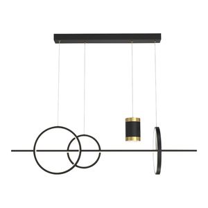 Pendente Zirco II 52w Preto Com Led Integrado 3000k/4000k/6000k  Ref Or2150 Orluce