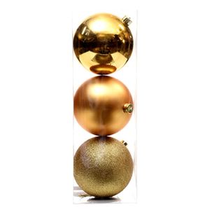 Jogo de Bolas de Natal Douradas 3 Peças Miro