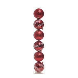 Jogo de bolas de Natal Vermelho 6 Peças Miro