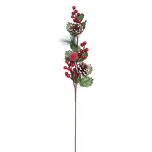 Ramo Artificial Com Frutas Vermelhas e Castanhola 60Cm Miro