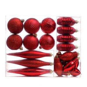 Conjunto de Enfeites Natalinos Vermelho 24 Peças Miro