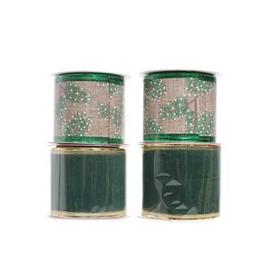 Fitas Decorativas Natalinas Verdes Sortidas 10Mx6Cm Miro