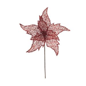 Flor Decorativa Natalina Vermelha 27Cm Miro