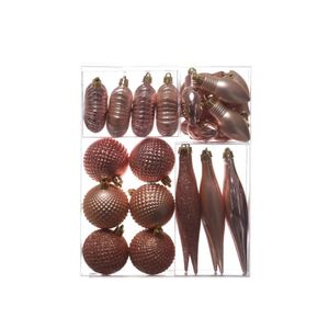 Conjunto Enfeites Natalinos Rose 24 Peças Miro