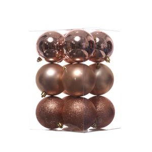 Jogo de Bolas de Natal Rose 8 cm 12 Peças Miro