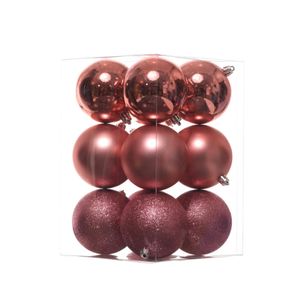 Jogo de Bolas de Natal Magentas 8 cm 12 Peças Miro