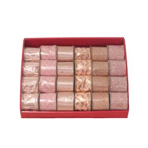 Fitas Decorativas Natalinas Ouro-Rosa Sortidas 10Mx6.3Cm Miro