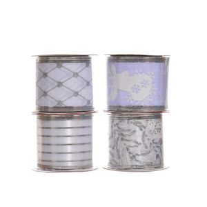 Fitas Decorativas Natalinas Pratas e Brancas Sortidas 10Mx6Cm Miro