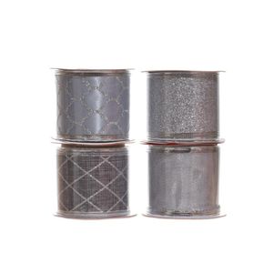Fitas Decorativas Natalinas Pratas Sortidas 10Mx6Cm Miro