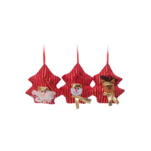 Enfeite Boneco Ornamental para Árvore de Natal Vermelho e Dourado 17CM Unidade - Miro