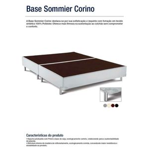 Base Cama Box King Size Corino Branco 186x198x30CM - Ortobom