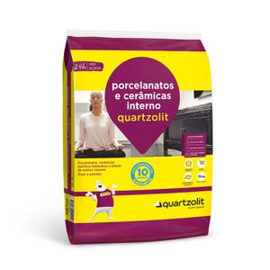 Argamassa Quartzolit Porcelanato Interno Cinza 15Kg