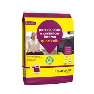 Argamassa Quartzolit Porcelanato Interno Cinza 15Kg