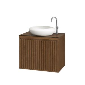 Gabinete Ripado Com Cuba 60cm Freijó Astral Design