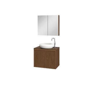 Gabinete Ripado Com Cuba 60cm Freijó Astral Design