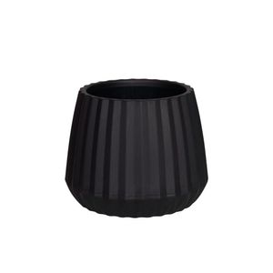 Vaso 25Cm Preto Cachepot Wave 50005023 Mor