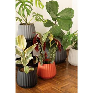 Vaso 25Cm Preto Cachepot Wave 50005023 Mor