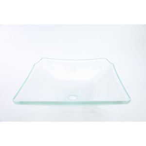 Cuba De Vidro Retangular 34cm Incolor Prismatic