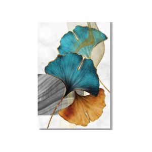 Quadro 60X90 Folha Abstrato Centro Canvas 2027 Brisa Artes