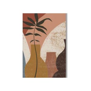 Quadro 60X90 Vaso Com Folhas Canvas 2154 Brisa Artes