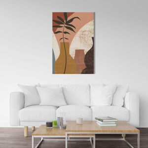 Quadro 60X90 Vaso Com Folhas Canvas 2154 Brisa Artes