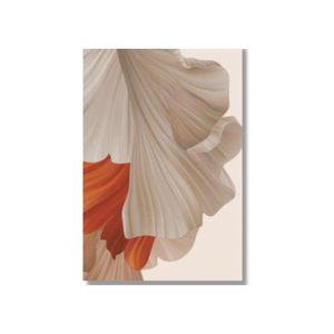 Quadro 40X60 Abstrato Branco/Laranja Canvas Abs128 Brisa Artes