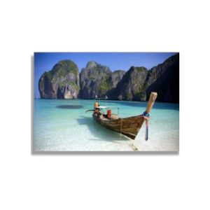 Quadro 40X60 Lagoa Com Pedras Canvas Psg135 Brisa Artes