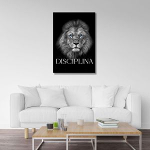 Quadro 60X90 Leão Com Frase Canvas 1139 Brisa Artes