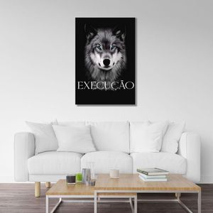 Quadro 60X90 Lobo Com Frase Canvas 1140 Brisa Artes