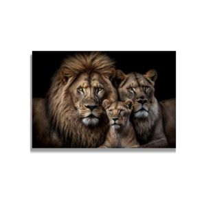 Quadro 60X90 Familia Leão Canvas 1425 Brisa Artes