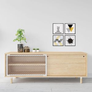 KIT 4 Quadros Com Moldura 20x20cm 2049 Brisa Artes