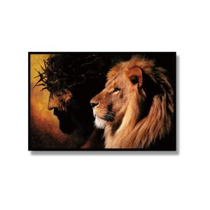 Quadro Com Acetato Leão/Jesus 63x93cm 1037 Brisa Artes