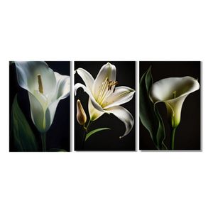 Quadro 40X60 Flores E Copo Canvas Psg150 Brisa Artes
