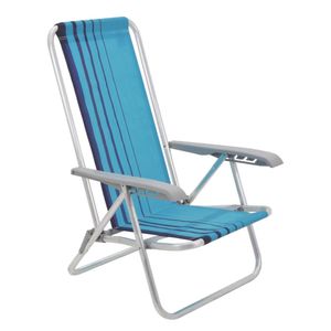 Cadeira de Praia Baixa Reclinável em Alumínio Bali Azul - Tramontina