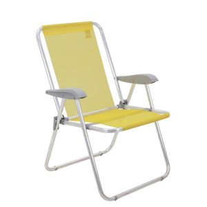Cadeira de Praia Baixa em Alumínio Creta Master Amarelo - Tramontina