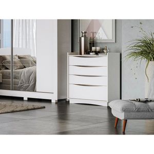 Comoda De Madeira 3 Gavetas E 1 Gavetão 97x47cm M260 Branco Kappesberg