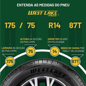 Pneu Aro 14 175/75R14 87T RP18 Westlake