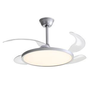 Ventilador de Teto 4 Hélices com Controle e Luminária Prata Bivolt - Aliseu
