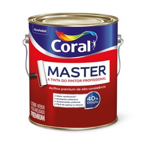 Tinta Acrilica Fosca Premium Profissional Master Branco 3,6L - Coral