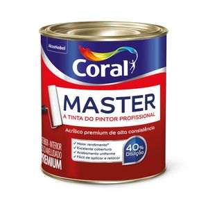 Tinta Acrilica Fosca Premium Profissional Master Branco 900Ml - Coral