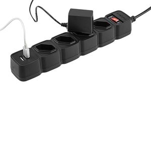 Protetor Eletrônico com 4 Tomadas e 2 Usb+ com 3 Metros Preto Intelbras