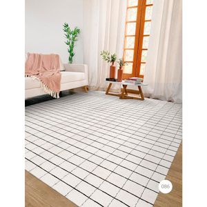 Tapete 1,50X2,00 Cru/Preto Confy Felpa Anatex