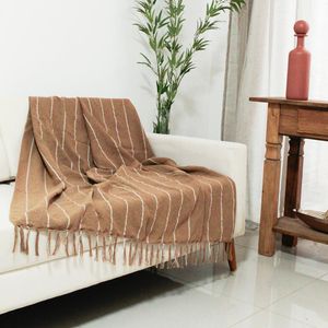 Manta 1,20X1,80 Caramelo Listras Anatex