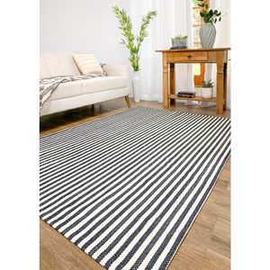 Tapete 2,00X1,40 Cloe Cru/Preto Anti Slip Eva Anatex