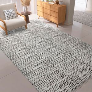 Tapete 1,00X1,40 Cru/Preto Riscato Anti Slip Anatex
