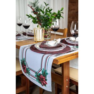 Caminho De Mesa Natalino 059 Petalas De Natal 42X141Cm Belchior