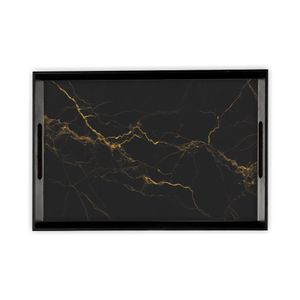 Bandeja de Servir 30x40cm Com Vidro Luxo Art Frame